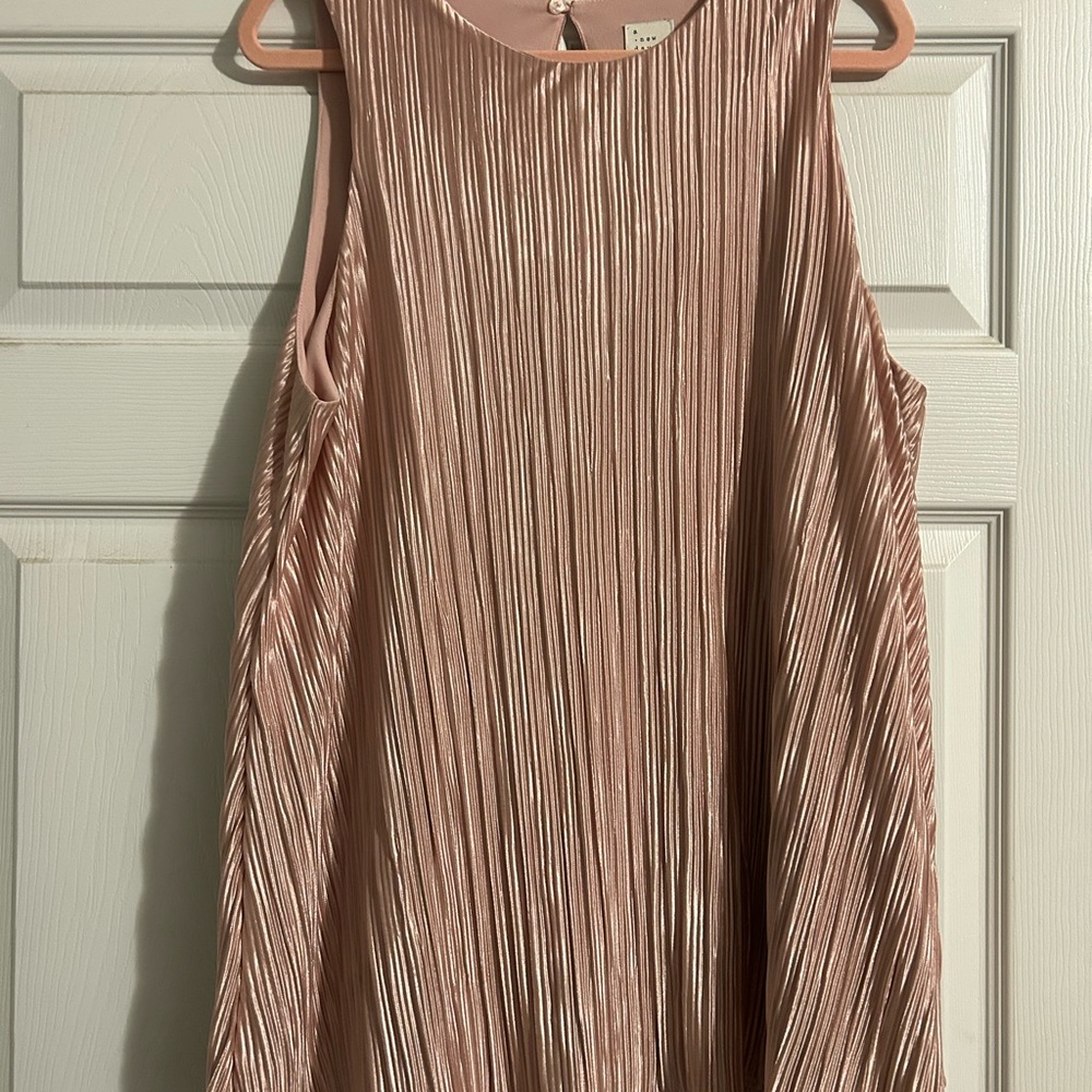 A New Day Pleated Blouse in Shimmering Pink